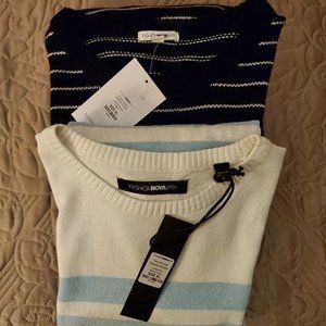 *LOT OF 2* FASHION NOVA MEN Striped Crewneck Sweaters, Size XL, NwT